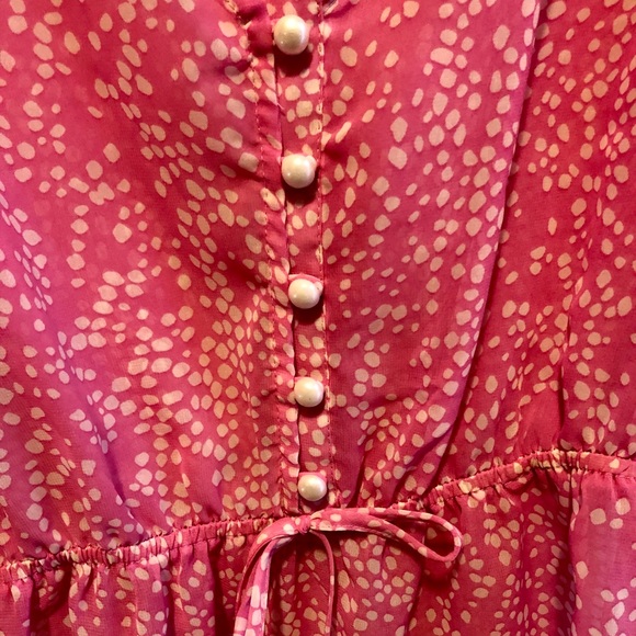 Forever 21 Pink Polka Dot Short Sleeve Blouse - Picture 6 of 6